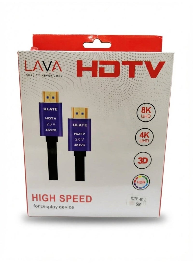 لافا كابل  اتش دي ام اي لافا 4K على شكل حرف L لأجهزة التلفزيون وأجهزة الكمبيوتر وأجهزة بلاي ستيشن وأي جهاز يدعم اتصال اتش دي ام اي  - 5 متر . - Image 4